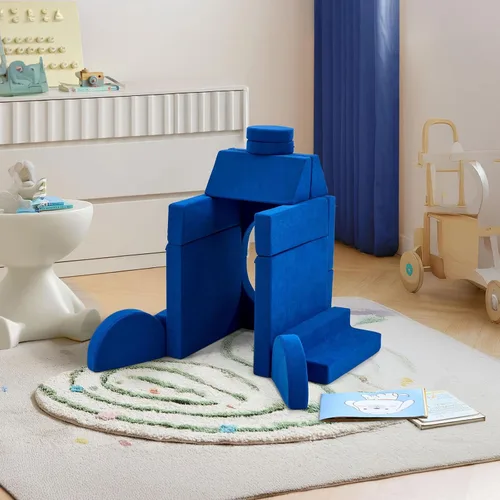 Vista 8 de Karl home Sofá para Niños de 14 Piezas, Sofá de Juego Modular para Niños, Sofá de Espuma Multifuncional para Niños Pequeños, Escalada y Relajación