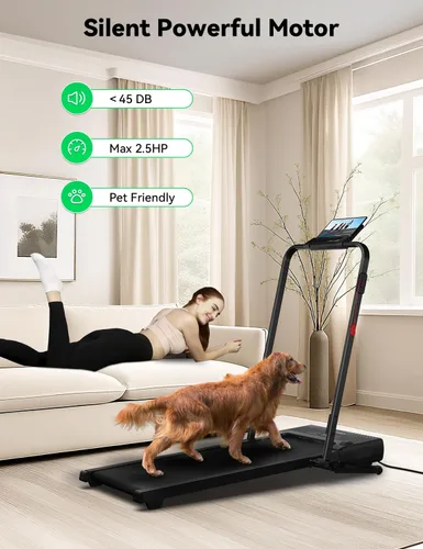 Vista 6 de FelFast Walking Pad Treadmill, 12% 5-Level Auto Incline, 2-in-1 Under Desk Foldable w/Remote Control, 12 HIIT Mode, 265 Lbs, 7.6 MPH Max, Portable