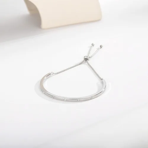 Vista 2 de WOWORAMA Pulseras deslizantes ajustables para mujer, pulsera de amistad para mujer, pulsera bolo de oro, oro blanco, oro rosa