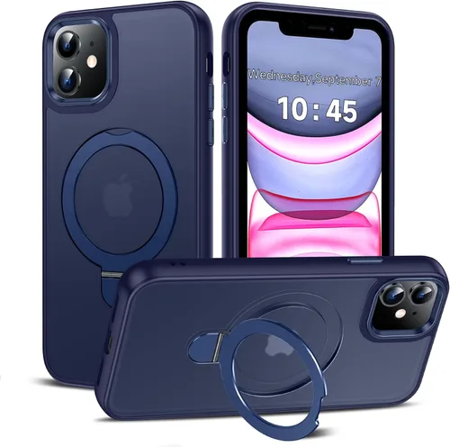 Vista 73 de LeYi Funda para iPhone 11 para MagSafe con soporte magnético, color negro