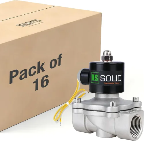 Vista 17 de U.S. Solid 1" válvula electromagnética eléctrica de latón 110V CA normalmente cerrada aire no potable aceite de agua diesel