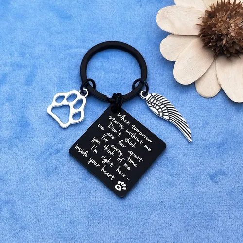 Vista 6 de Llavero con texto en inglés "Loss of Pet Memorial", regalo conmemorativo para mascotas, regalo de condolencias para perros y gatos, regalo