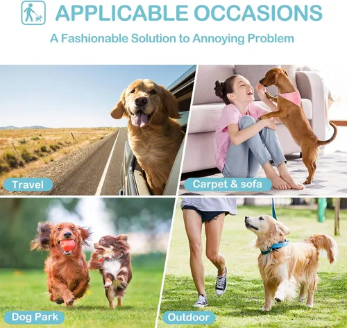 Vista 6 de Avont - Paquete de 3 pañales reutilizables para perras, color negro, verde, rojo, puntos (XS) Highly Absorbent Washable Stylish Dog Diapers Female