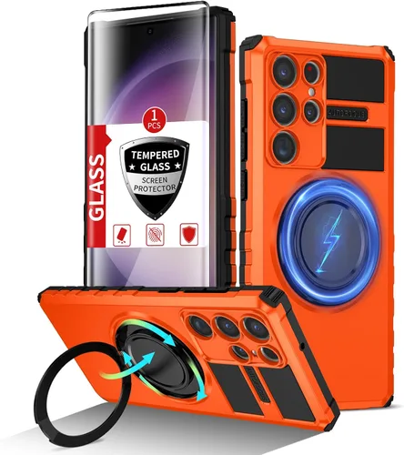 Vista 29 de Funda magnética para Samsung Galaxy Note 20 Ultra compatible con carga inalámbrica MagSafe, con 1 protector de pantalla, anillo de soporte integrado