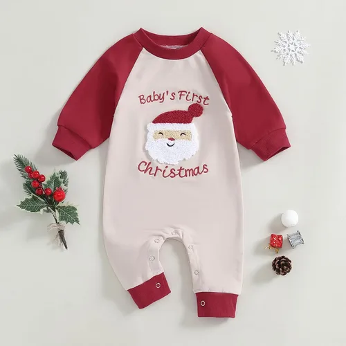 Vista 70 de FYBITBO Ropa de bebé niño niña Santa manga larga mono mameluco recién nacido primera Navidad traje de una pieza