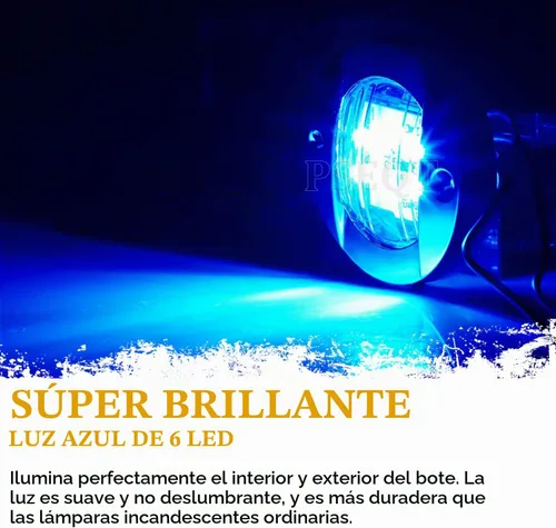 Vista 2 de PSEQT 4 piezas de 7,6 cm Luces LED azul marino para cubierta de barco y luz de ancla de popa - Luces impermeables de 12V para pesca nocturna