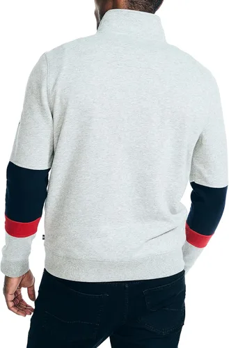 Vista 2 de Nautica Sudadera de bloque de color con cremallera de un cuarto de cremallera para hombre