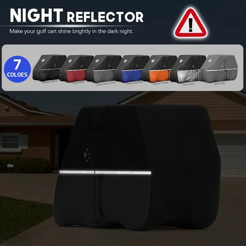 Vista 7 de Cubierta impermeable para carrito de golf, tela de grado marino resistente, ajuste universal para la mayoría de marcas 2/2+2/4+2 pasajeros Yamaha