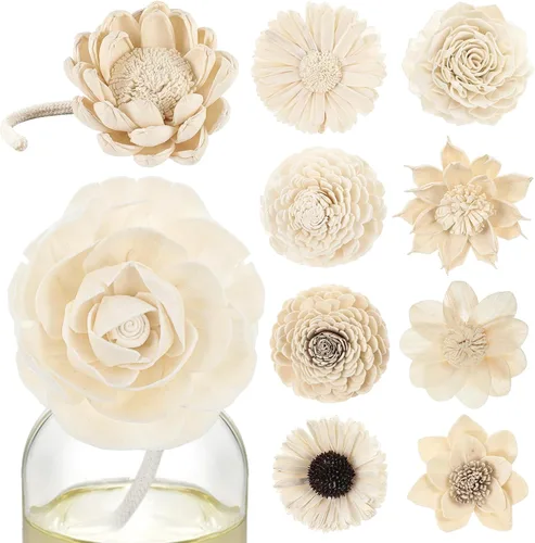 Vista 9 de Waydress 15 Piezas Difusor Flores Sola Mixtas Material Natural Aromaterapia Varillas Flores de Madera Decorativas Aromaterapia Colocación de Flores