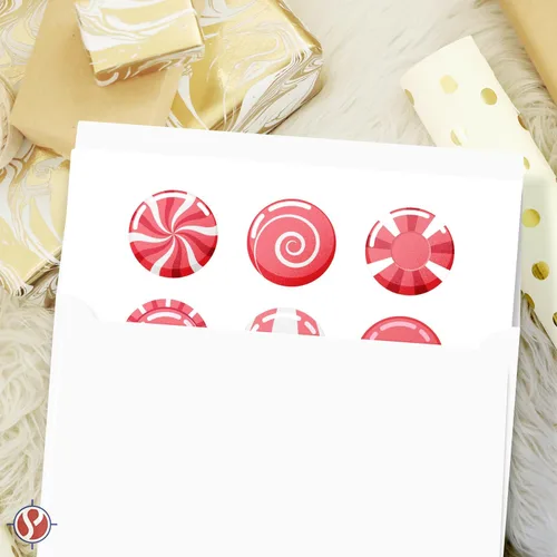 Vista 5 de 2026 Wishing You A Sweet Holiday! Tarjetas de felicitación de Happy Holidays – Caramelos de Navidad antiguos rojos y blancos – Saludos