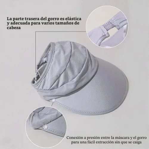 Vista 7 de Protección solar UPF 50+ para exteriores, impermeable, transpirable, para el cuello, plegable, para hombres y mujeres Sun Hat2-negro