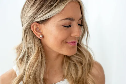 Vista 9 de Juego de Aretes de Tuercas, Brillo, 10 mm, Tuercas Redondas para Mujeres, Niñas y Hombres, Hecho a Mano, Postes de Acero Inoxidable para Orejas