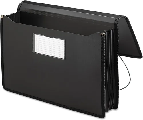 Vista 7 de Smead Cartera de Polímero, Organizador de Archivos Acordeón para Carpetas de Archivos, Tamaño Carta, Negro, Expansión de 5-1/4 Pulgadas, Suministros