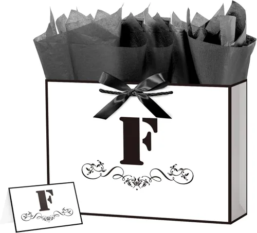 Vista 31 de ysmile Bolsa de regalo de letras con papel de envoltura para hombres, mujeres, niños y niñas, bolsa de papel grande de 16 pulgadas, color blanco