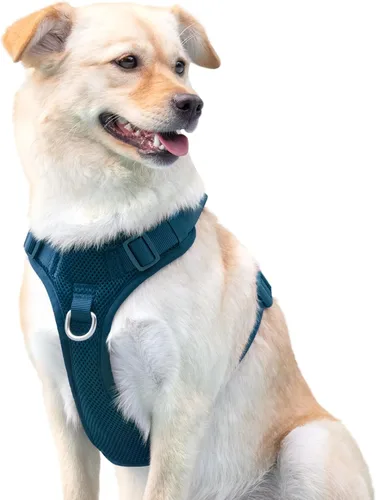Vista 7 de Arnés sin tirones para perros pequeños, medianos y grandes, chaleco de malla ajustable de 2 capas con doble clip, a prueba de escapes, liberación