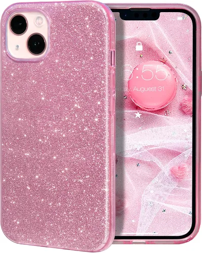 Vista 25 de MILPROX Funda compatible con iPhone 13 (2021), carcasa de gel de goma brillante con purpurina de 3 capas a prueba de golpes para iPhone 13 de 6.1
