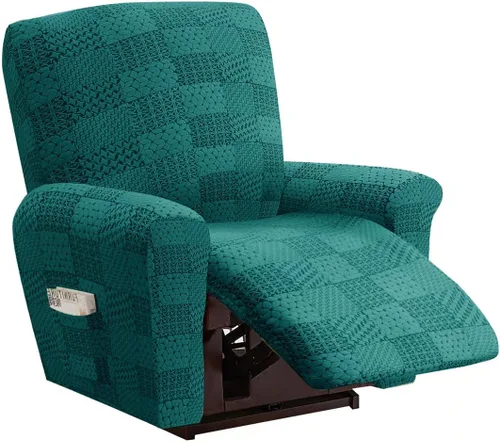 Vista 9 de vctops 10 fundas geométricas para sofá reclinable copetudo, suaves, elásticas y suaves de 4 asientos, funda antideslizante para sofá, protector