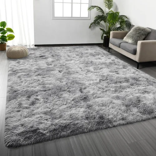 Vista 12 de Deerhoo Alfombra de Área Shag, 4 X 6 Alfombras de Felpa Suaves para Sala de Estar, Alfombra Ultra Suave Esponjosa y Peluda para Dormitorio, Alfombra