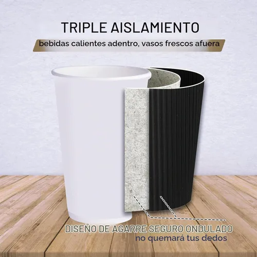 Vista 3 de JollyPack Tazas de café de papel desechables, 12 onzas, paquete de 60
