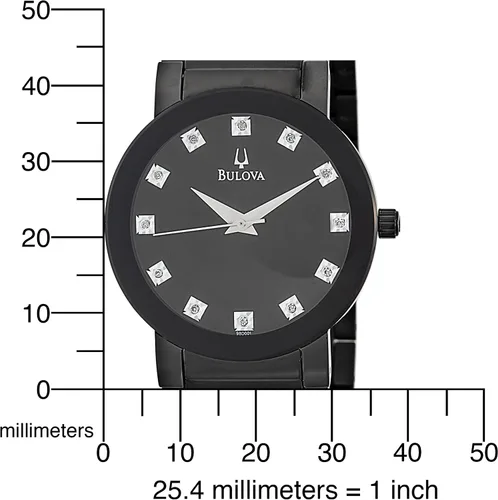 Vista 4 de Bulova 98D001 reloj de pulsera de acero inoxidable con detalles de diamante para hombre