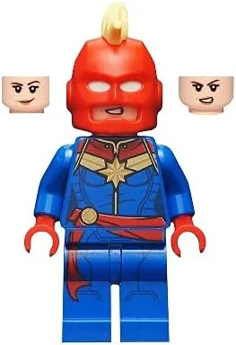 Vista 2 de LEGO Superhéroes: Capitana Marvel con casco y Power Blasts Plus Capa Roja