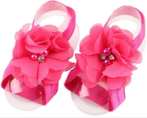 Vista 4 de Toptim Sandalias descalzos para bebé niña con flores para niños pequeños