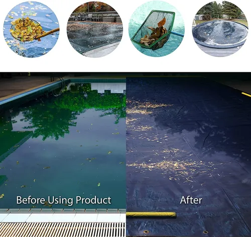 Vista 2 de ColourTree Lona protectora prémium de 18 x 36 pies para alberca para el invierno, color azul, resistente, impermeable, resistente a los rayos UV