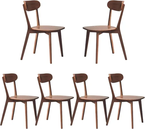 Vista 18 de Silla de comedor de madera maciza para cocina (1, negro) Contoured seat for comfort. Non-slip feet, sturdy wood. Quick assembly. For dining