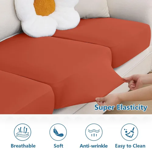 Vista 87 de hyha Fundas de cojín de sofá estampadas, fundas de sofá florales lavables para sofás con 2 cojines, fundas de cojín de patrón elástico para muebles