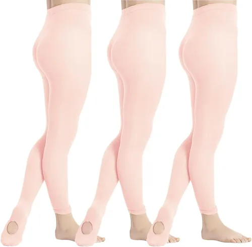 Vista 4 de DIPUG 3 pares de mallas de ballet convertibles para niñas (niños/niños)