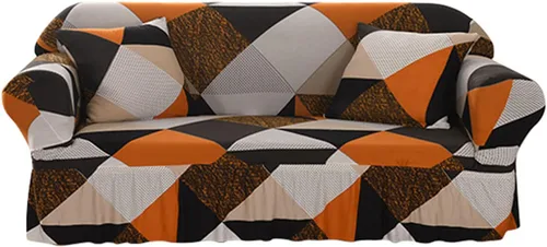 Vista 11 de MBROS Funda de sofá súper elástica, protector de muebles impreso con falda, funda de sofá para sofá de 2 plazas, funda suave para sofá biplaza
