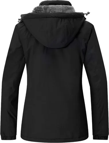 Vista 2 de Wantdo - Chaqueta de esquí impermeable para mujer, abrigo de invierno cálido y resistente al viento, abrigos de nieve