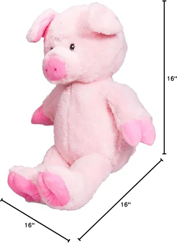 Vista 6 de Cuddly Soft 16 inch Stuffed Pink Pig... We Stuff 'Em... YOU LOVE' Em.