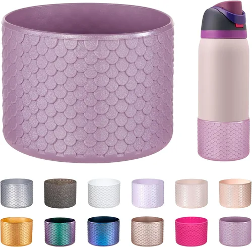 Vista 13 de Funda de Silicona para Botella de Agua Owala de 24oz, Manga Protectora Antideslizante Brillante para Botella de Agua Owala que Protege las Botellas