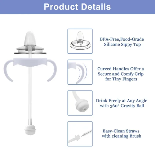 Vista 4 de Kit de conversión de vasos para biberones naturales Philips Avent, kit de transición para niños pequeños con boquilla superior de popote de silicona