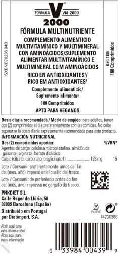 Vista 7 de Solgar Formula VM-2000 (Sistema multinutriente), 180 comprimidos - Múltiple de calidad premium - Contiene zinc - Apoya un sistema inmunológico