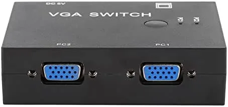 Vista 6 de Caja de conmutación automática VGA de 2 puertos, accesorio de computadora con divisor VGA, 2 entradas, salida 2 puertos 2 en 1, accesorios