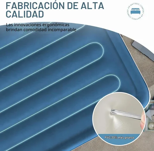 Vista 2 de Colchón de aire DIVON Full con bomba incorporada, colchón inflable de 18'' de grosor en 3 minutos, colchón hinchable plegable, colchón de aire
