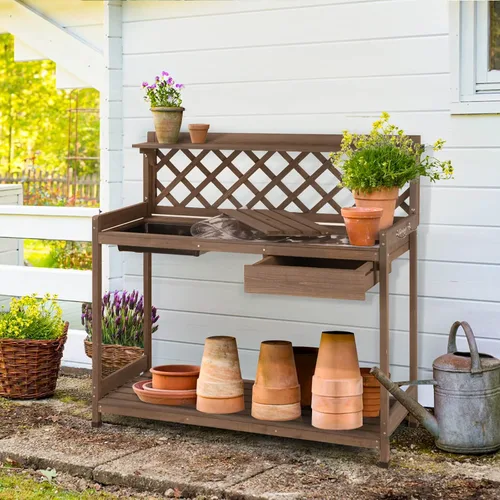 Vista 7 de Aivituvin Cama de jardín elevada, maceta de madera elevada con soporte de patas para patio trasero, patio, balcón con forro de cama, para verduras