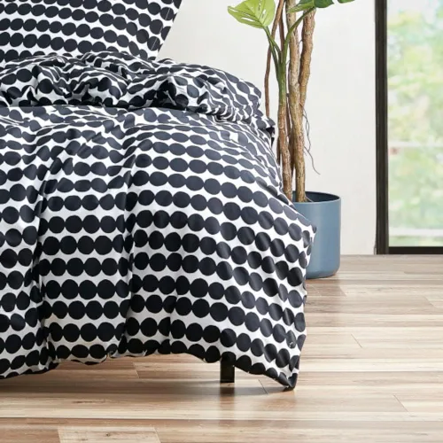 Vista 9 de Marimekko - Juego de funda de edredón tamaño Queen, ropa de cama de algodón con fundas a juego y cierre de botón, decoración del hogar para todas