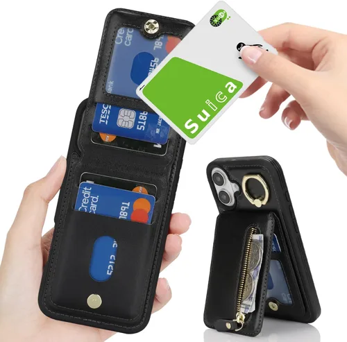 Vista 3 de Funda para iPhone 16 Plus con tarjetero - Negro negro ( A + Black )