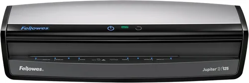 Vista 3 de Fellowes Jupiter 2 125 Laminador con 10 bolsas, 12.5 pulgadas (5734101), hojas de limpieza de laminador negro y gris y Fellowes 10, paquete de 10