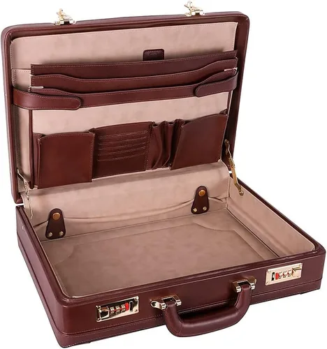 Vista 3 de McKlein EE. UU. Tom Daley Slim Attache Funda de piel V Series 18" portafolios