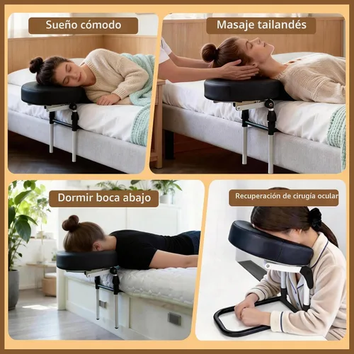 Vista 8 de Reposacabezas de masaje para cama en casa, almohada ajustable para cama, almohada boca abajo después de cirugía ocular, almohada de masaje portátil