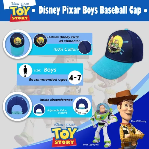Vista 2 de Disney Pixar Toy Story 4 Buzz Lightyear - Gorra de béisbol para niños
