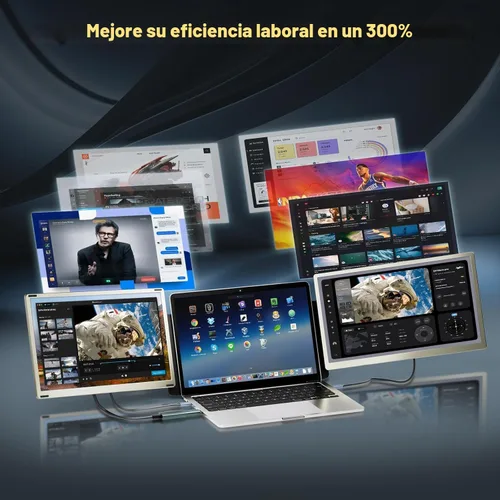 Vista 3 de Teamgee Triple - Extensor de pantalla para laptop, USB-C HDMI Plug and Play Monitor portátil