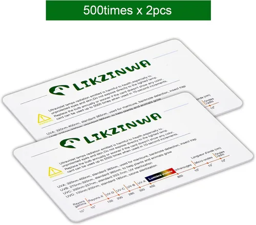 Vista 5 de LIKZINWA Tarjeta de sensor UVB, paquete de 2 tarjetas de prueba de lámpara de reptil, sensor UV, lámpara fluorescente UVB para reptiles