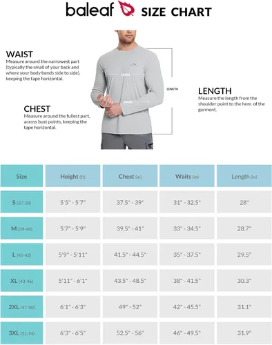 Vista 7 de BALEAF Camisetas de pesca de manga larga para hombre, rendimiento UPF 50+, protección solar, SPF, de secado rápido