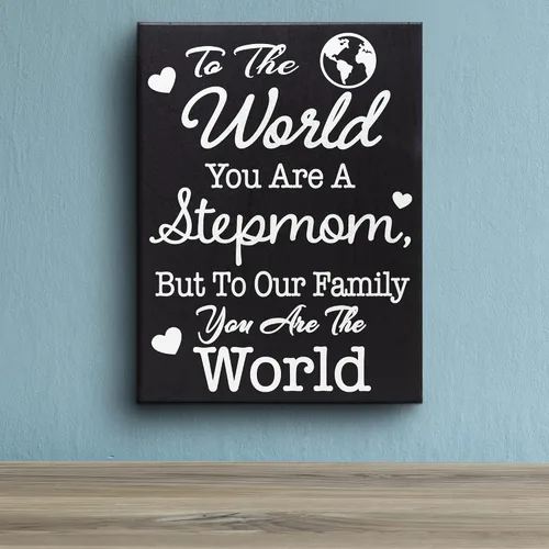 Vista 5 de JennyGems Regalos para madrastra, To the World You Are a Stepmom, But To Our Family You Are the World, regalos para madrastra, regalos