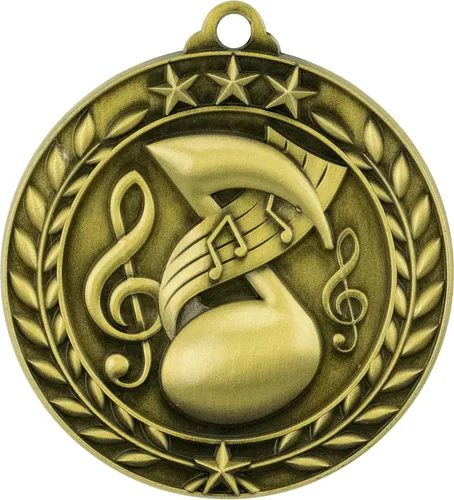 Vista 2 de Trofeo de medallas de oro con cintas para el cuello, WAMG-943 (paquete de 10)